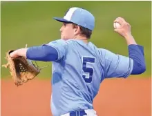  ?? STAFF PHOTO BY MATT HAMILTON ?? McCallie’s Nic Mirabella fires a pitch against Sequatchie County on Tuesday.