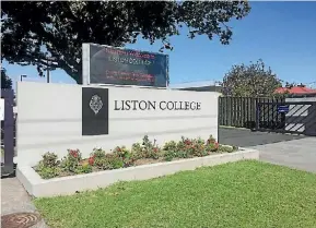  ?? DANIELLE CLENT/STUFF ?? Liston College received a complaint after two students dressed up as Holocaust victims for a school prank.