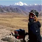  ??  ?? Far Left: Kate’s bike and packs in Peru