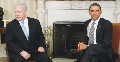  ?? (Reuters) ?? EYE-TO-EYE? Prime Minister Benjamin Netanyahu and President Barack Obama during one of their many meetings over the last eight years.