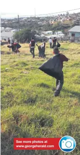  ??  ?? See more photos at www.georgehera­ld.comThe Grade 5 and 6 learners at Formosa Primary in Plettenber­g Bay went on a cleanup mission in New Horizons to do their bit for Mandela Day.