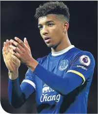  ??  ?? Everton’s Mason Holgate