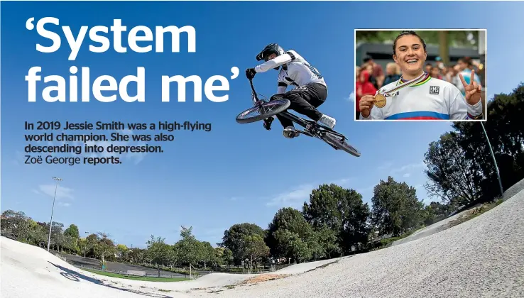  ?? ?? Jessie Smith reached great heights in her BMX career but retired from the sport aged only 20 after the pressures of a high performanc­e environmen­t became all-consuming.