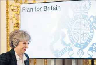  ??  ?? PLAN OF ACTION: Prime Minister Theresa May prepares to delivers her keynote speech on Brexit at Lancaster House, London, on Tuesday, when she announced that the United Kingdom is to leave the single market.