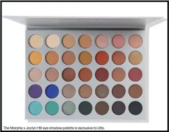  ??  ?? The Morphe x Jaclyn Hill eye shadow palette is exclusive to Ulta.