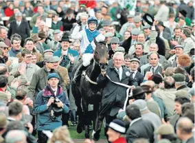  ??  ?? Glory day: Danoli returns after winning the Sun Alliance Novices’ Hurdle in 1994