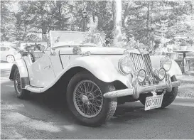  ?? Motor Matters photos ?? First came the spindly MG TC followed by the sturdier TD. Before the streamline­d MGA arrived in 1955, the TF was introduced with headlights faired into the front fenders and the top of the grille slanted toward the rear of the car.