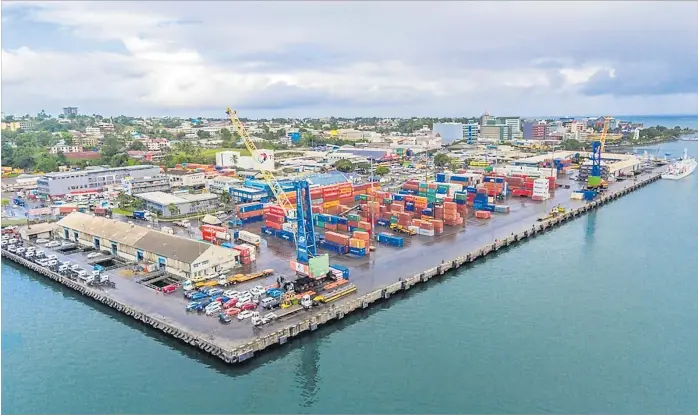  ?? Picture: WORLD PORT SUSTAINABI­LITY PROGRAM ?? The Suva Port serves as a vital link in the supply chain and facilitati­ng goods locally and internatio­nally.