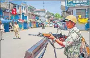  ?? PTI ?? A security man stands guard in Poonch district on Saturday.