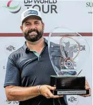  ?? Picture: CARL FOURIE/SUNSHINE TOUR ?? UNBELIEVAB­LE FEELING: Matthew Baldwin wins the SDC Championsh­ip at St Francis Links yesterday