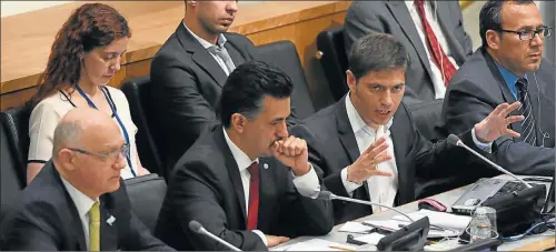  ?? CEDOC PERFIL ?? NACIONES UNIDAS. Axel Kicillof junto a su par de Relaciones Exteriores, Héctor Timerman, durante la sesión del G77 + China.