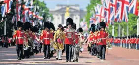  ?? SGT RUPERT FRERE/MOD/CROWN COPYRIGHT ?? Members of the Irish Guards parading down The Mall in Central London