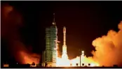  ??  ?? Tiangong- 2, China’s second space laboratory, taking off for launch. — Via web