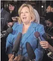  ?? CHRIS YOUNG THE CANADIAN PRESS ?? Lisa Thompson, Ontario’s Minister of Education, answers reporters questions.