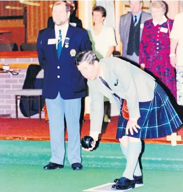  ??  ?? Prince Charles doesn’t look over-confident as he prepares to bowl.