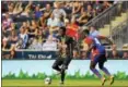  ?? DIGITAL FIRST MEDIA FILE ?? The Union’s Derrick Jones (35), shown during a friendly against Crystal Palace last summer, gained valuable experience with the U.S. squad that recently completed in the Under-20 World Cup in South Korea.