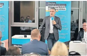  ?? Wahlkampfs. FOTO: CDU ?? Partei- und Fraktionsc­hef Marcus Johnen während des