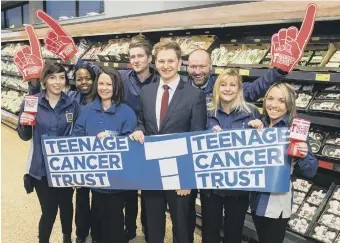  ??  ?? Aldi employees in Sunderland raise money for the Teenage Cancer Trust.