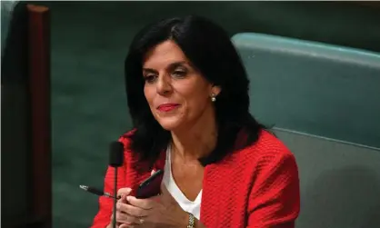  ?? Photograph: Mick Tsikas/AAP ?? Former Liberal MP Julia Banks says she intended to stay on the backbench after Morrison took over as prime minister but changed her mind after he attempted to ‘silence’ her.
