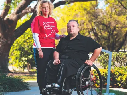  ?? CRUCIAL WARNING: Campaign director for the Make It Work forum Kirsten Deane and NDIS client Daniel Flynn. Picture: ZAK SIMMONDS ??