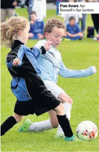  ??  ?? Fun fours Ayr Boswell v Ayr Juniors