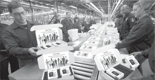  ??  ?? FLYING OUT THE DOOR: Trucks are being loaded with the new medical alert devices called FastHelp. They are now being delivered to lucky seniors who call the National Rebate Center Hotline at 1-866-407-2261 Ext. HELP3503 today. Everyone is calling to get FastHelp, the sleek new medical alert device because it instantly connects you to unlimited nationwide help everywhere cell service is available with no contracts, no deposits and no monthly bills ever.