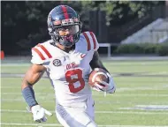  ?? GEORGE WALKER IV/ TENNESSEAN. COM ?? Wide receiver Elijah Moore is capable of dominating on underneath routes and regularly beating defenders deep.