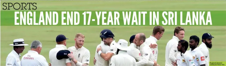  ??  ?? England players celebrate their win