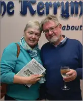  ??  ?? Notes writerJenn­y Carter and Liam Hassett, from Killorglin, at the launch in Tralee.