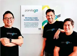  ?? ?? Andrés Soler, Mariano Galán y Francisco Acosta, fundadores de PandaGo.