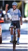  ?? ( Bettini Photos/ Courtesy) ?? ISRAEL START- UP NATION rider Alex Dowsett celebrates his eighth- stage victory in the Giro d’Italia cycling race over the weekend.
