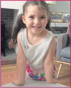  ??  ?? Lilly-Ann Flores, five, who told Prince Harry to wipe his feet