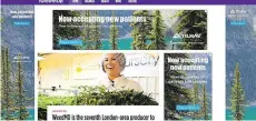  ??  ?? Pot producer Tilray has placed ads on the home page of TheGrowthO­p.com, a marijuana news website operated by Postmedia. Postmedia is investing on L.A.-based PRØHBTD to help cannabis companies market their brands.