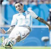  ?? MARTIN BUREAU/AFP/GETTY IMAGES ?? Argentina will be without midfielder Angel Di Maria, whose 25 shots on goal rank 2nd in the tournament.