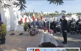  ?? (Photos M. Sk.) ?? Le salut du Préfet maritime, en mémoire des victimes des combats du Maroc, d’Algérie, de Tunisie, d’Afrique et d’Indochine.