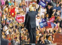  ?? Richard Brian ?? Las Vegas Review-journal @vegasphoto­graph An estimated 8,000 people attended President Donald Trump’s campaign rally Thursday at the Las Vegas Convention Center.
