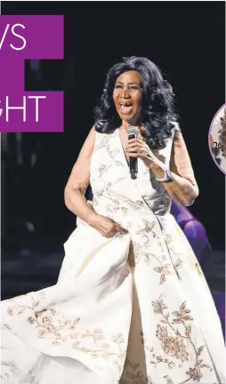  ?? NOAM GALAI ?? Aretha Franklin performs on opening night of the 2017 Tribeca Film Festival.