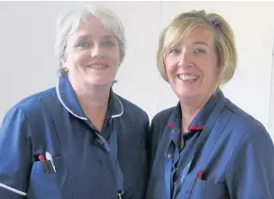  ??  ?? Stoma nurses Vanessa Stevenson and Samantha Miller