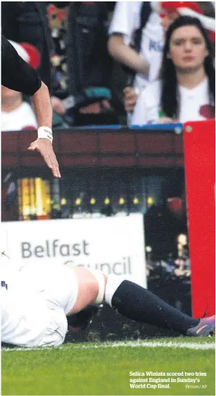  ?? Picture / AP ?? Selica Winiata scored two tries against England in Sunday’s World Cup final.