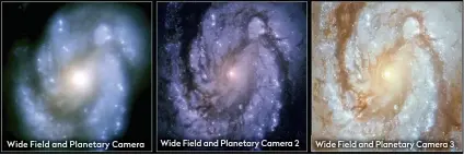 ??  ?? ▲ Improved optics: three images of M100 (left to right) show how Hubble’s image quality has improved – with shots from 1993, 1994 and 2009
Wide Field and Planetary Camera
Wide Field and Planetary Camera 2
Wide Field and Planetary Camera 3