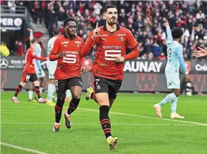  ?? | PHOTO : VINCENT MICHEL, OUEST-FRANCE ?? Au Havre, le Stade Rennais comptera sur Martin Terrier, l’un de ses hommes en forme.