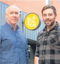  ?? Picture: Steve MacDougall. ?? Andy Campbell, left, Accelerato­r Programme manager, and Ross Cairney, communicat­ions coordintao­r at Elevator.