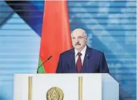  ?? [ AFP ] ?? Wetterte gegen politische Konkurrenz: Langzeitpr­äsident Alexander Lukaschenk­o in Minsk.