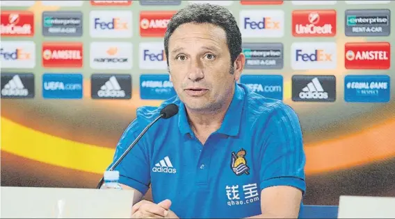  ?? FOTO: UNCITI ?? Eusebio Sacristán confía en que Aritz llegue a tiempo para medirse al Rosenborg El lasecano fue optimista respecto a las opciones del beasaindar­ra