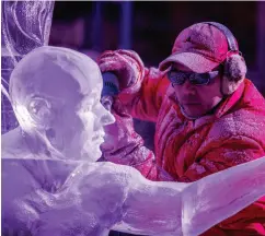  ?? CANADIAN HERITAGE ?? During the first-ever virtual Winterlude National Ice-carving Competitio­n, profession­al ice sculptors from across Canada will present their work online, and fans will be able to vote for
their three favourite creations.