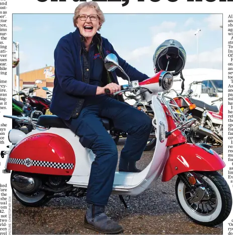  ?? ?? RARING TO GO: Helen Galer, who works at a motorcycle shop, has been told by her oncologist that she is fit to travel