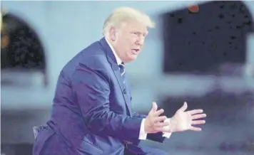  ??  ?? President Donald Trump speaks during an NBC News town hall, at Perez Art Museum Miami, Thursday, October 15, 2020.