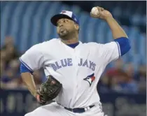  ?? FRED THORNHILL, THE CANADIAN PRESS ?? Blue Jays starting pitcher Francisco Liriano pitched 5 1/3 innings, allowing four hits and one walk, while striking out six, in Toronto’s victory.