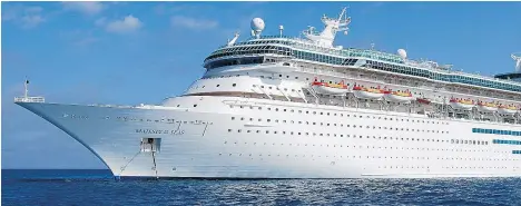  ?? ROYAL CARIBBEAN ?? Royal Caribbean’s Majesty of the Seas, will be refurbishe­d, adding a poolside movie screen, new restaurant options and new water slides.