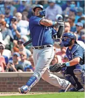  ?? KAMIL KRZACZYNSK­I/USA TODAY SPORTS ?? Royals All-star Salvador Perez leads all catchers with 32 home runs. Tampa Bay’s Mike Zunino is second with 26.